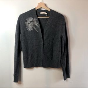 NWT Tory Burch Medium Grey Wool Cardigan (S)